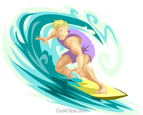 Surfer Dude Royalty Free Vector Clip Art Illustration - Hang Ten Note Cards (pk Of 20) (480x387)