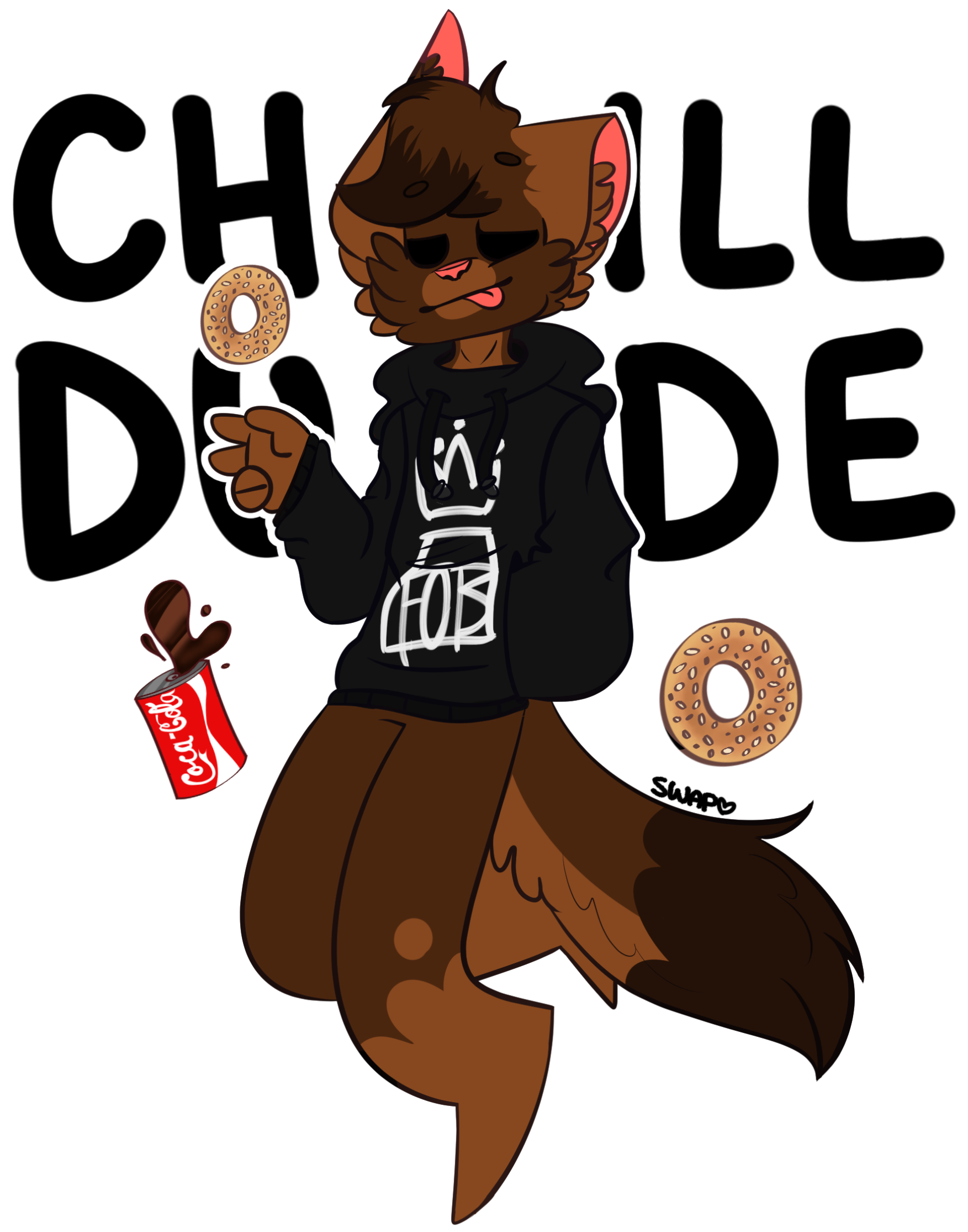 Chill Dude // Hoodie Design By Swap Fellys Art - Cartoon (1837x2250)