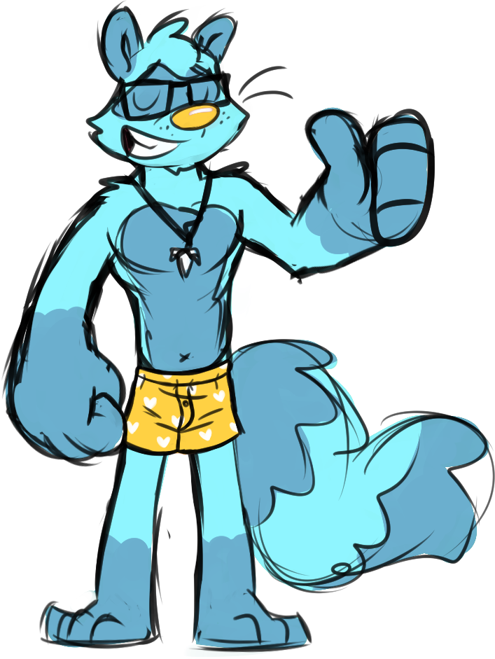 Pantsless Raccoon Dude By Goronic A Warmup Doodle From - Pantsless Raccoon Dude By Goronic A Warmup Doodle From (707x941)