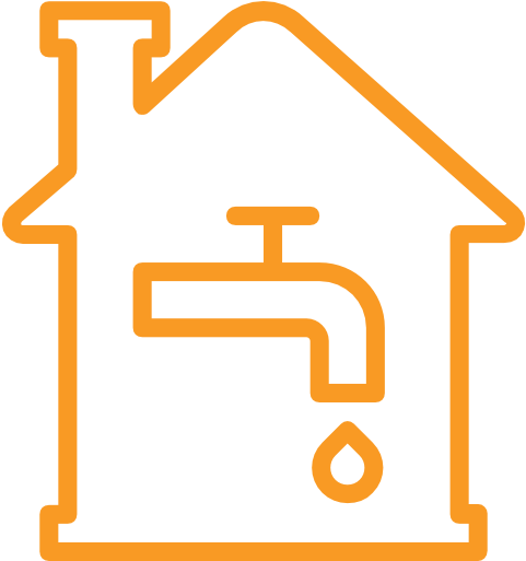 Icon Of A House And Tap Linking To The Utility Bills - Real Estate (512x512)