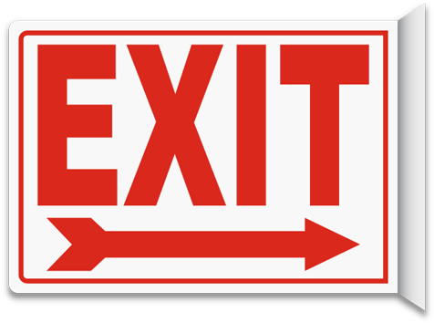 Exit Clipart Signage - Jessup Glow In The Dark Exit Signs - Peel And Stick (480x360)