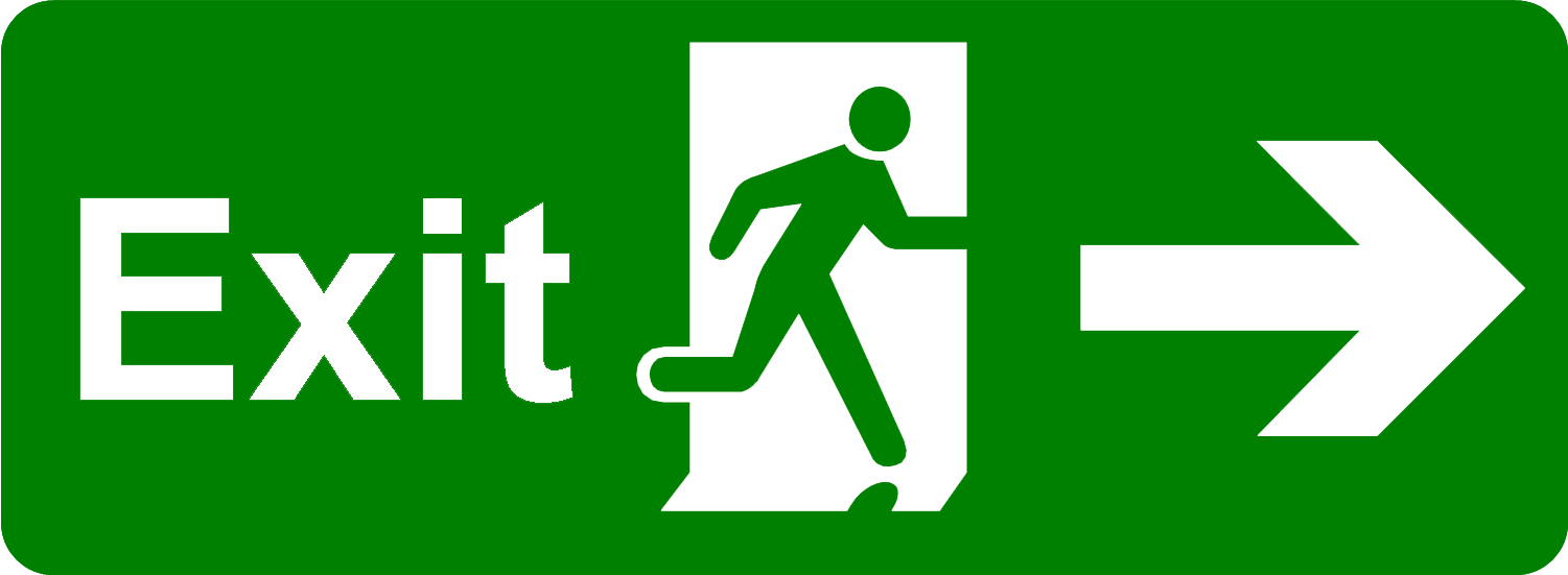 Exit Clipart Transparent - Emergency Exit Signs Vector (1501x551)