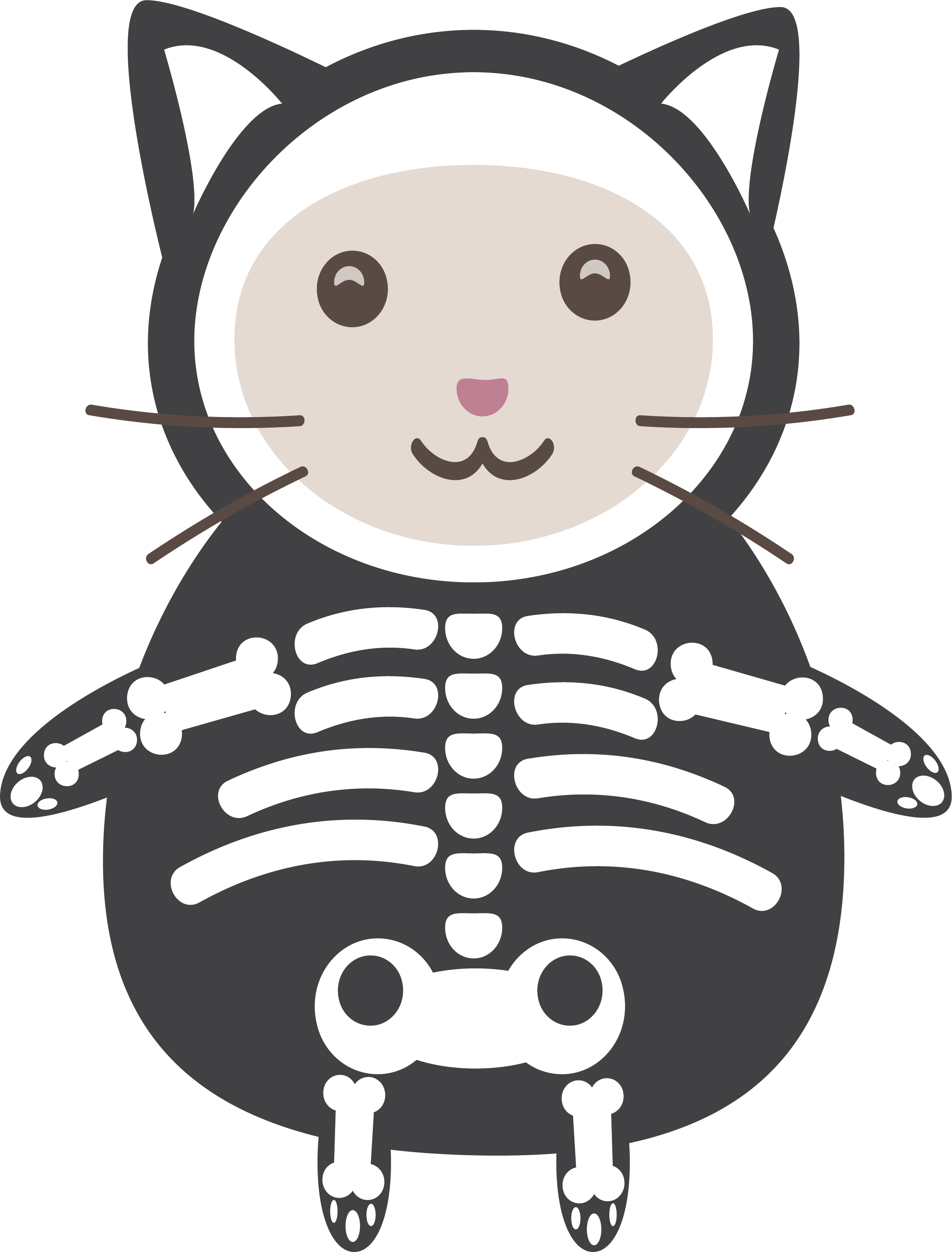 Halloween Euclidean Vector Disguise - Skeleton Cat Cartoon (2242x2948)