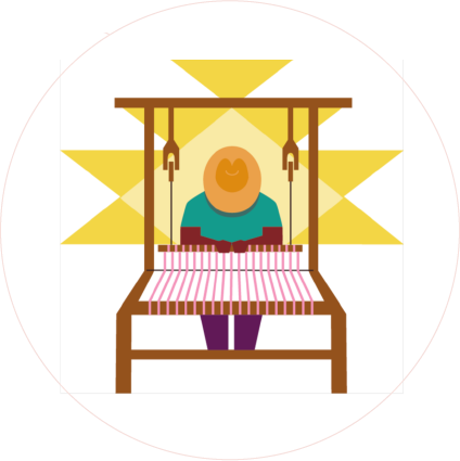 The Patterns Develop As The Weaver Adds New Coils Of - Person (424x425)