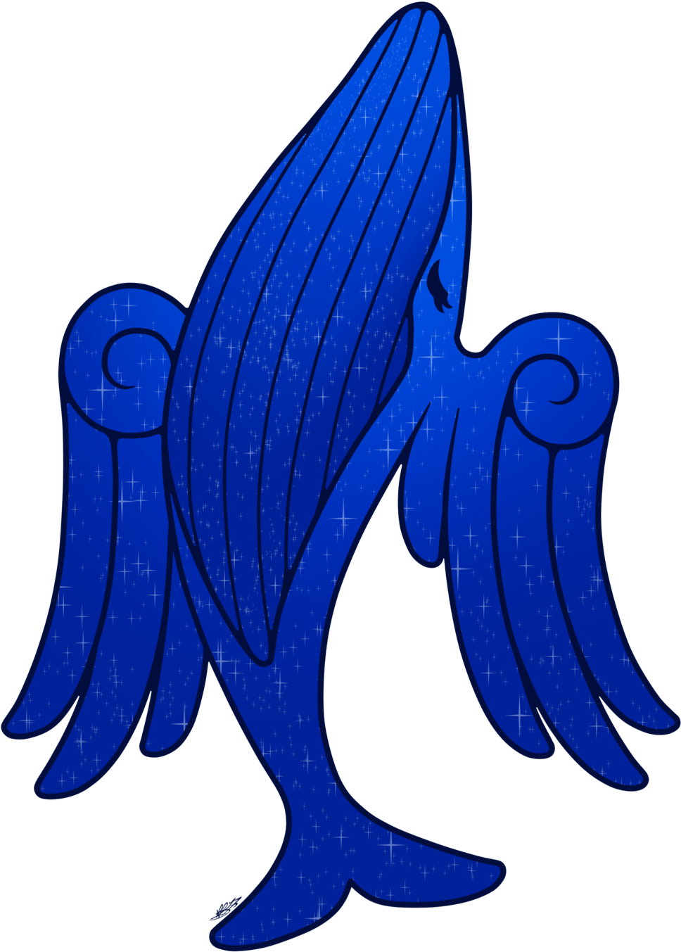 Winged Whale By Kingrebecca - Winged Whale By Kingrebecca (1024x1406)