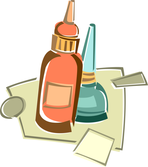 Vector Illustration Of Adhesive Glue, Cement, Mucilage - Vector Illustration Of Adhesive Glue, Cement, Mucilage (619x700)