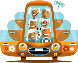 Illustration Covoiturage - Covoiturons En Touraine (328x424)