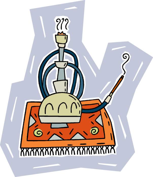 Vector Illustration Of Turkish Hookah Water Pipe For - Illustration (603x700)