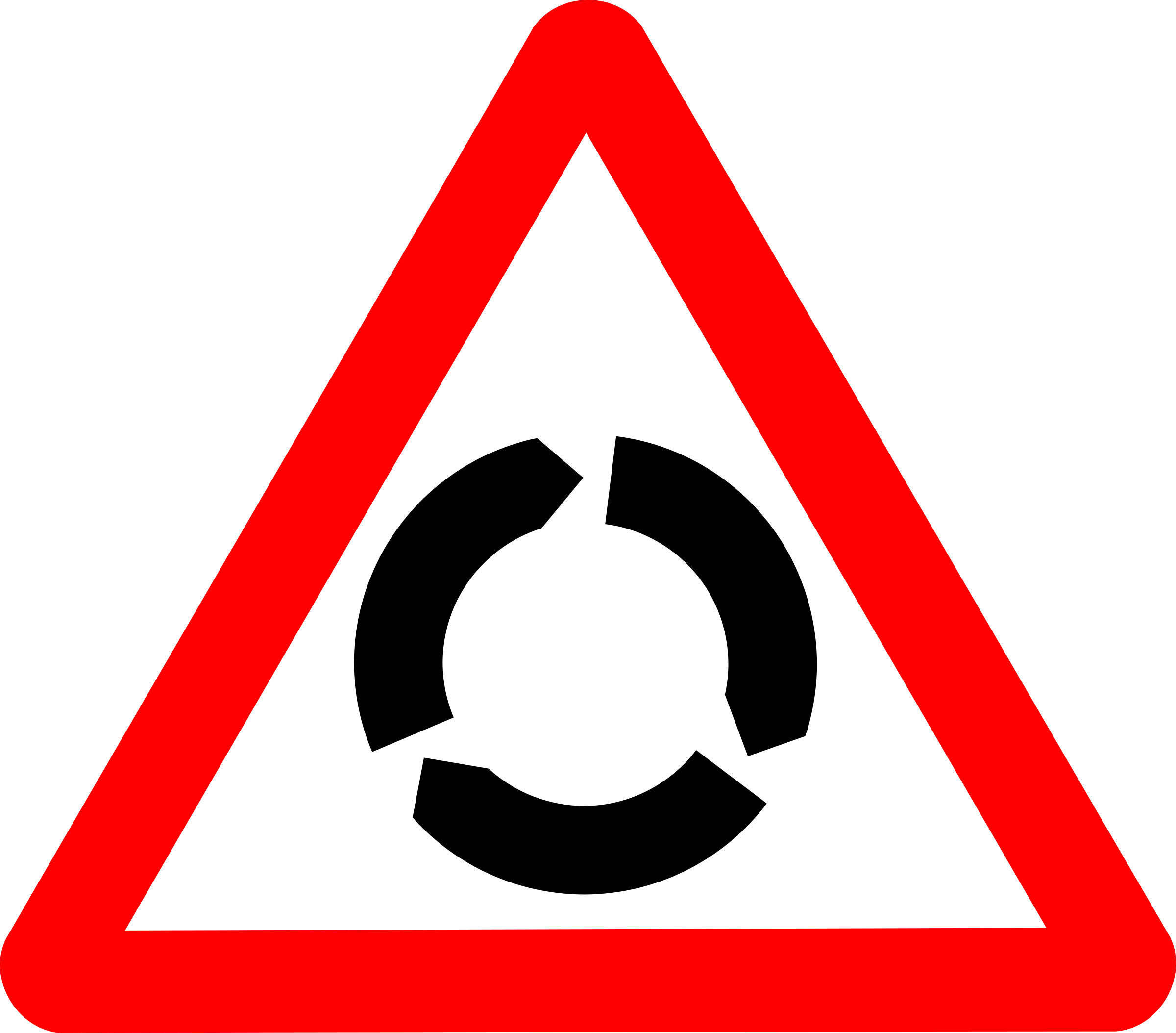 Roundabout Clip Art Medium Size - Landslide Prone Area Sign (2400x2107)