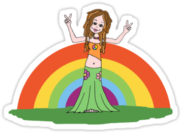 Hippie Chick - Cartoon (375x360)