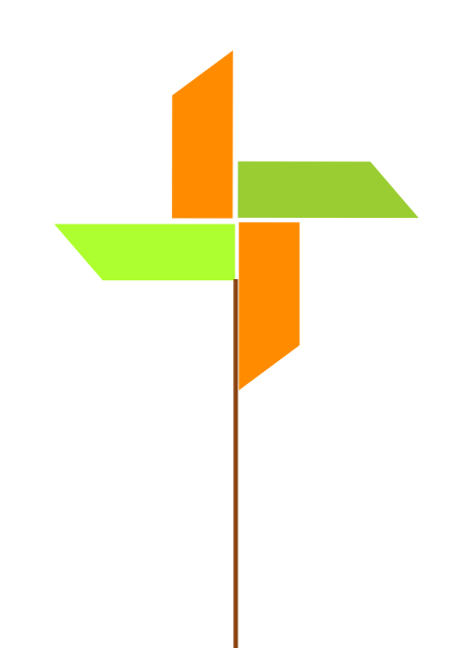 Pinwheel Clip Art - Desenho Cata Vento Png (432x592)