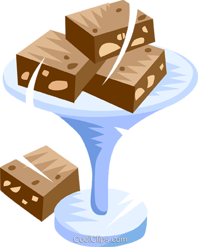 Fudge Brownies Royalty Free Vector Clip Art Illustration - Brownie Clip Art (385x480)