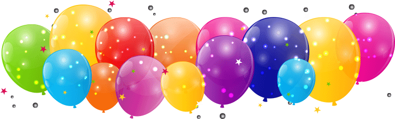 Colorful Balloons - Happy Birthday Animated Gif With Song (830x260)