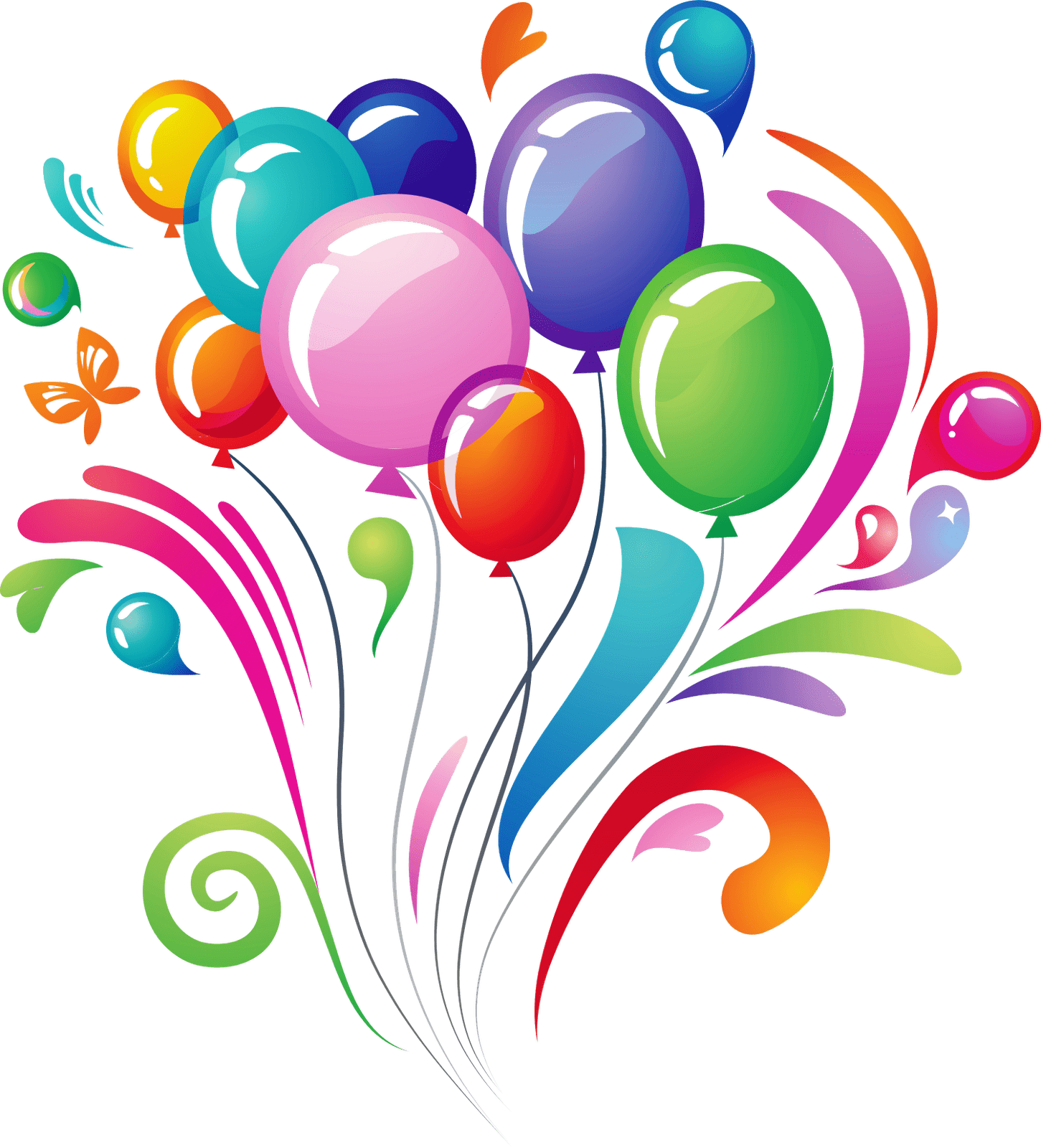 Balloons Explosion Transparent Png - Birthday Png (1451x1600)