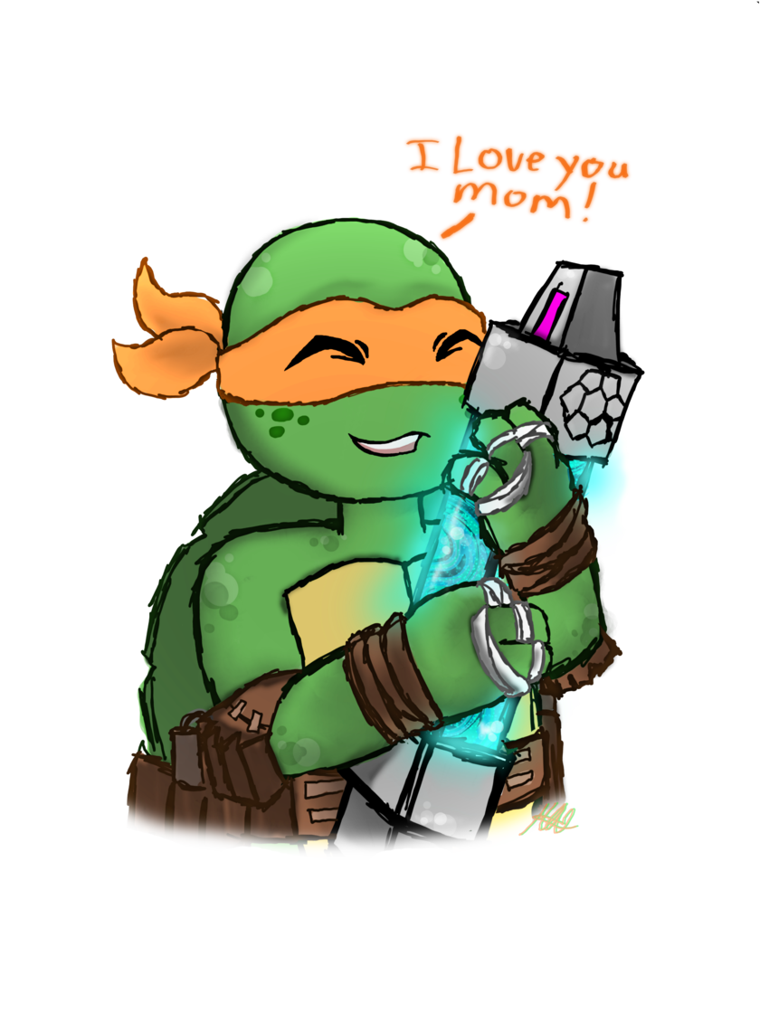 Tmnt's Mother With Mikey By Animewaterfall Tmnt's Mother - Teenage Mutant Ninja Turtles (900x1200)