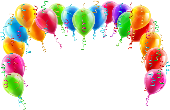 Colorful Balloon Arch Png Clipart Picture - Balloon Arch Clip Art (600x389)
