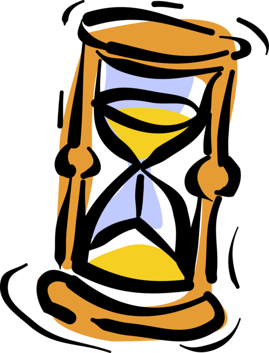 Vector Illustration Of Hourglass Or Sandglass, Sand - Eieruhr Clipart (533x700)
