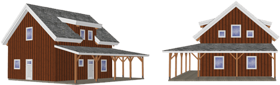 Pre-designed Barn Home Image Example Ponderosa Country - Barn (656x257)