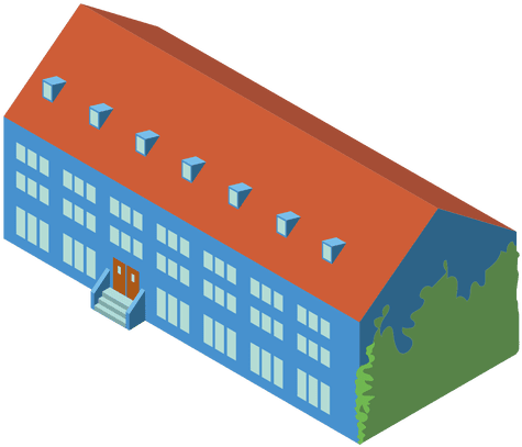3d Isometric School Building Transparent Png - Isometric Building Vector Png (512x512)