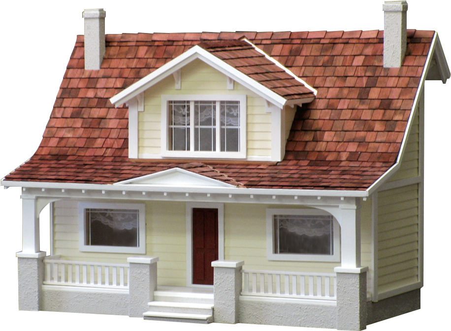 1/2 Inch Scale Classic Bungalow Dollhouse Kit - Dollhouse (1024x1024)