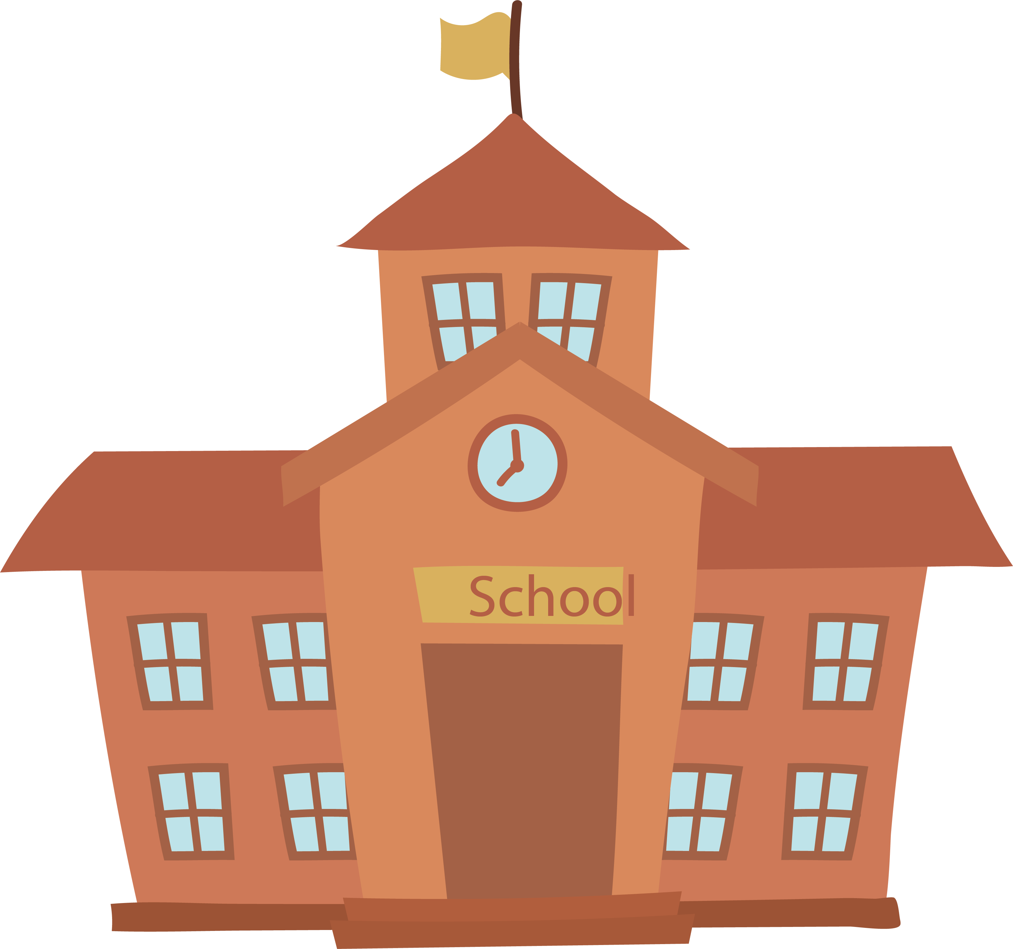 School Cartoon Building - School Png (3308x3097)