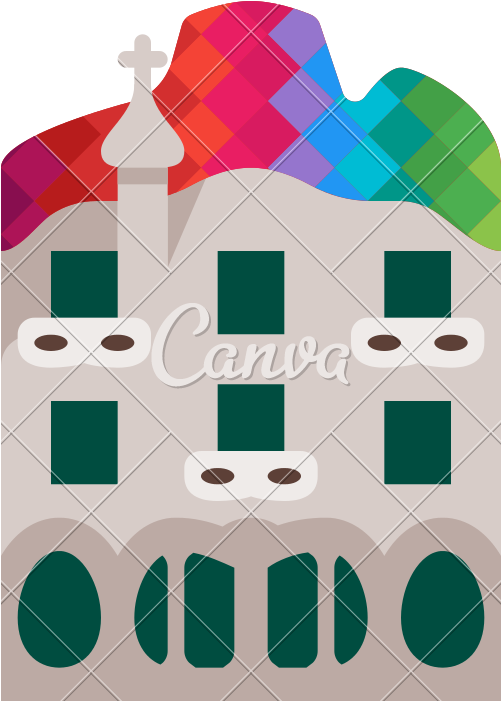Creative Religious Building Vector Icon Illustration - Casa Batlló Planos (800x800)