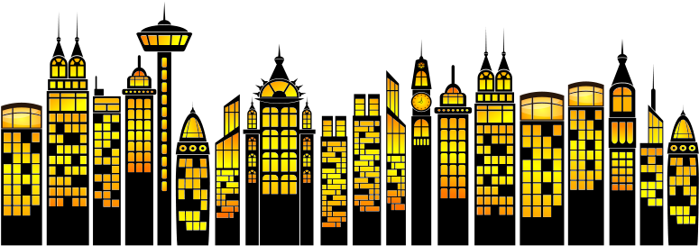 Free Simple Buildings - Buildings Clipart (800x288)