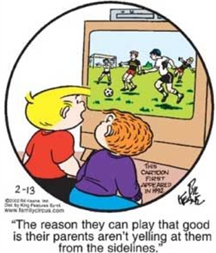 Parent Cheerleaders Cartoon - Humour (960x365)