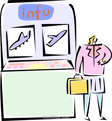 Woman Checking Her Flight Information Royalty Free - Airport (442x480)