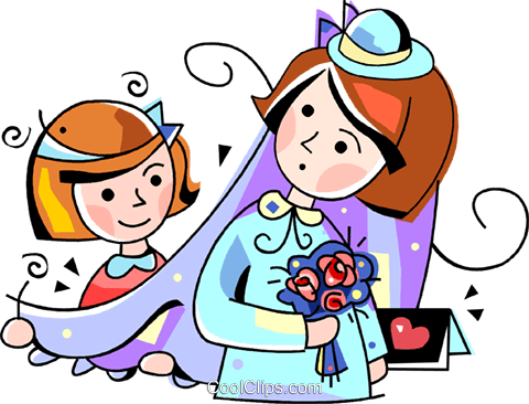 Bride And Brides Maid Royalty Free Vector Clip Art - Cartoon (480x366)