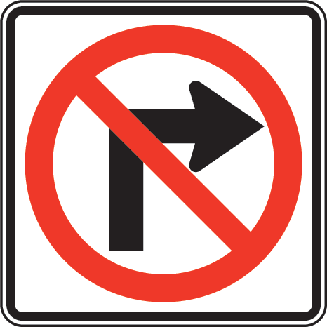 No Right Turn Sign - No Right Turn Sign (466x466)