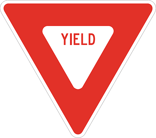 What Does This Sign Mean - Triangle Yield Sign (500x444)