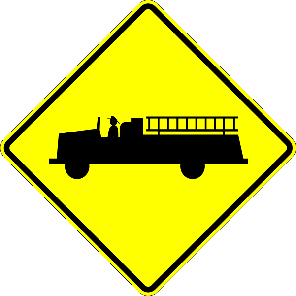 W11-8 - Fire Station - - Emergency Vehicle Warning Signs (601x601)