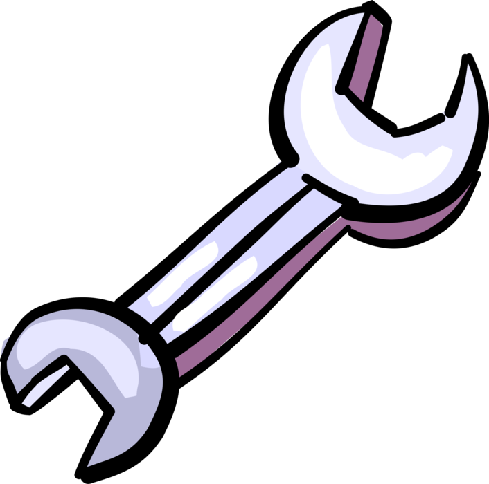 Vector Illustration Of Open End Spanner Wrench Tool - Vector Illustration Of Open End Spanner Wrench Tool (706x700)