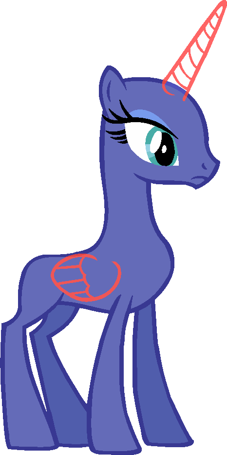 Mlp Base Serious Alicorn By Starlollipop-d7di305 By - My Little Pony Bases Alicorn Luna (466x931)