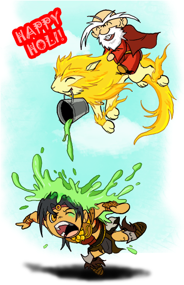 Happy Holi By Jazylh - Cartoon (378x600)