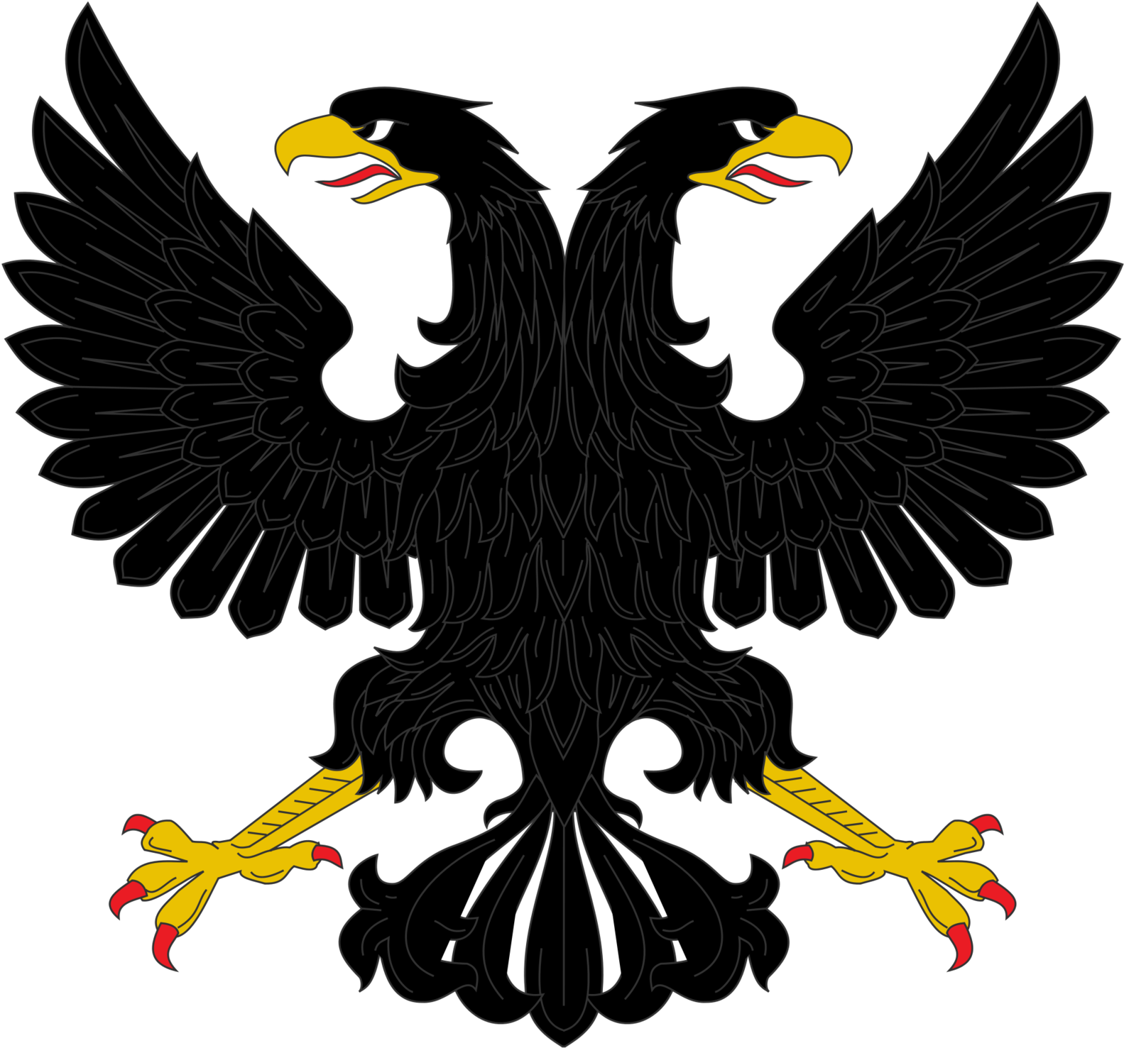 Black Eagle Clipart Transparent Background - Black Double Headed Eagle (1600x1484)