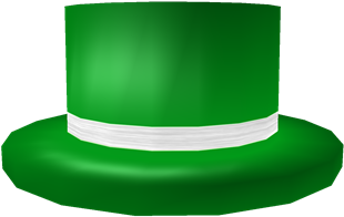 Green Top Hat With White Band - Roblox Green Top Hat With White Band (420x420)