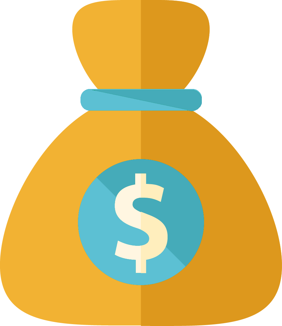 Wasted Money - Money Bag Icon Png (897x1037)