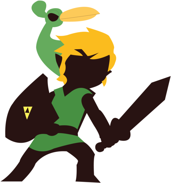 Toon Link And Ezlo - Silhouette Link (894x894)