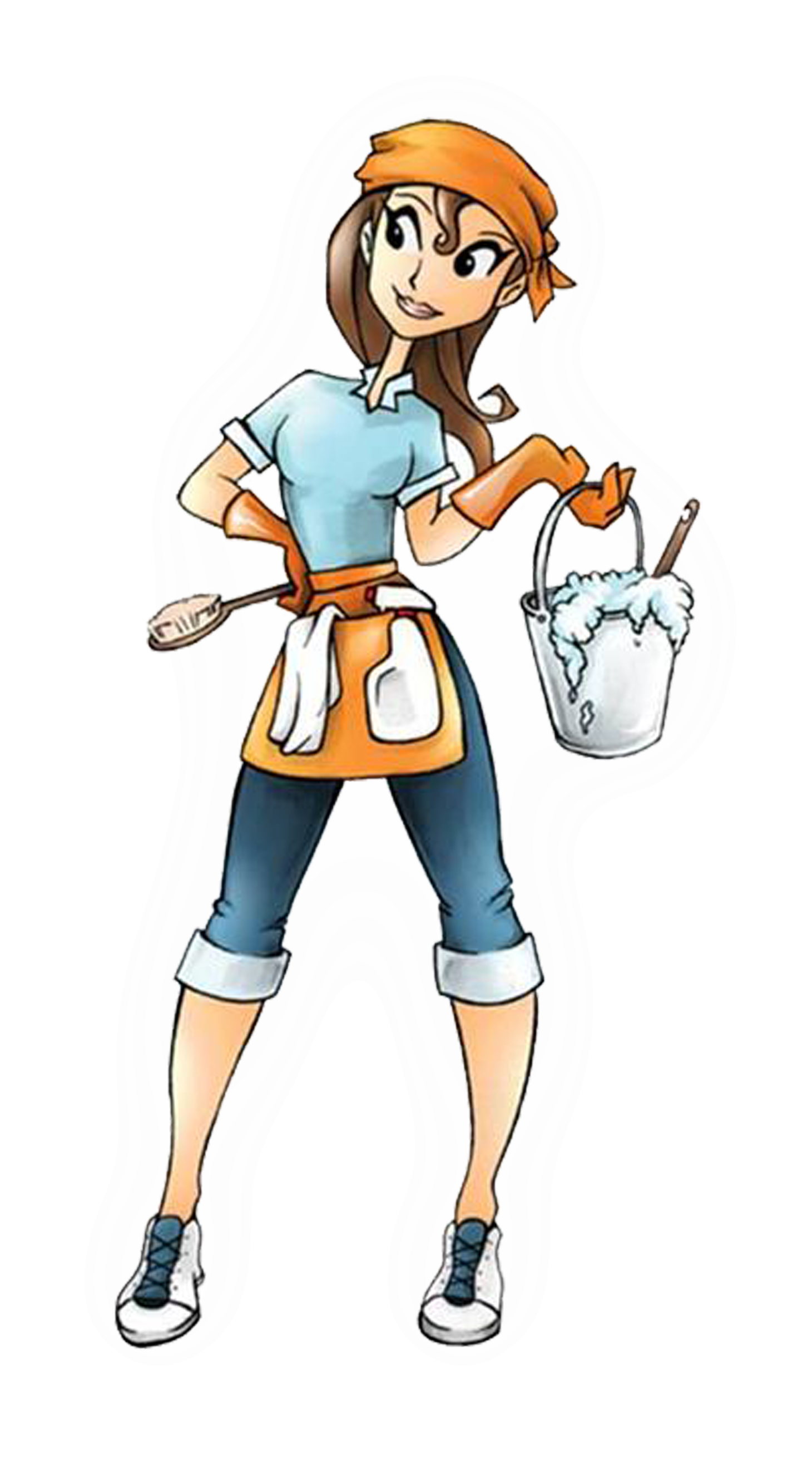 Cleaning Lady Cartoon Cliparts Co - Cleaning Maid (1487x2655)
