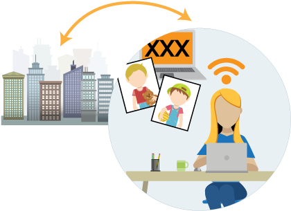 Remote Office Illustration - Cities And Mobility & Transportation By Pascual (450x325)