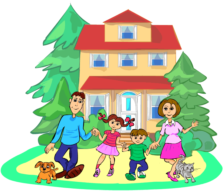Cartoon Family Pictures - La Administracion En El Hogar (737x632)