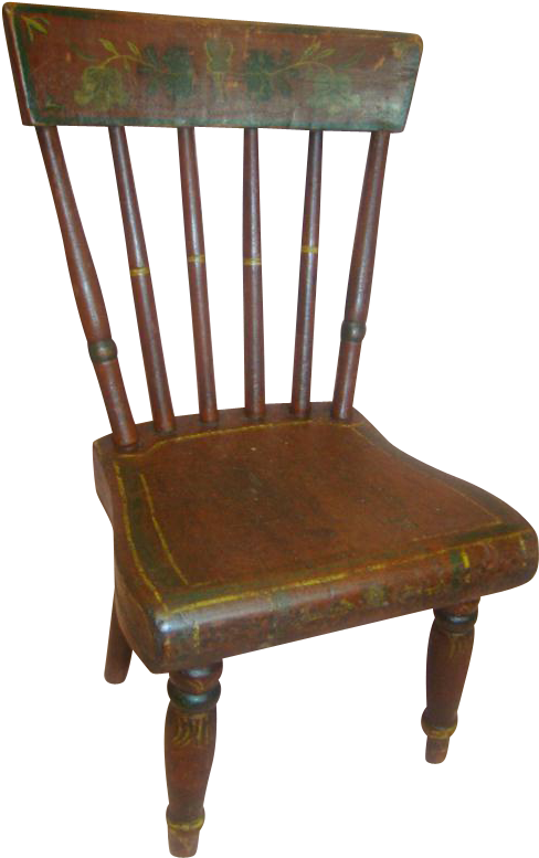 Antique Hand Painted Design Wooden Doll Chair 17 In - Wood Chair Transparent Background (776x776)