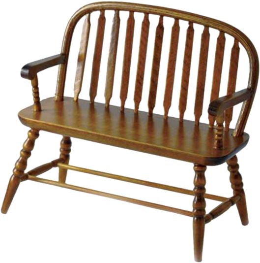1 Inch Scale Dollhouse Miniature Colonial Windsor Bench - Dollhouse (600x600)