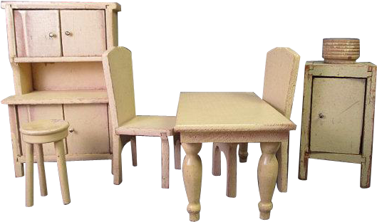 Vintage Wooden Dollhouse Furniture - Chair (528x528)