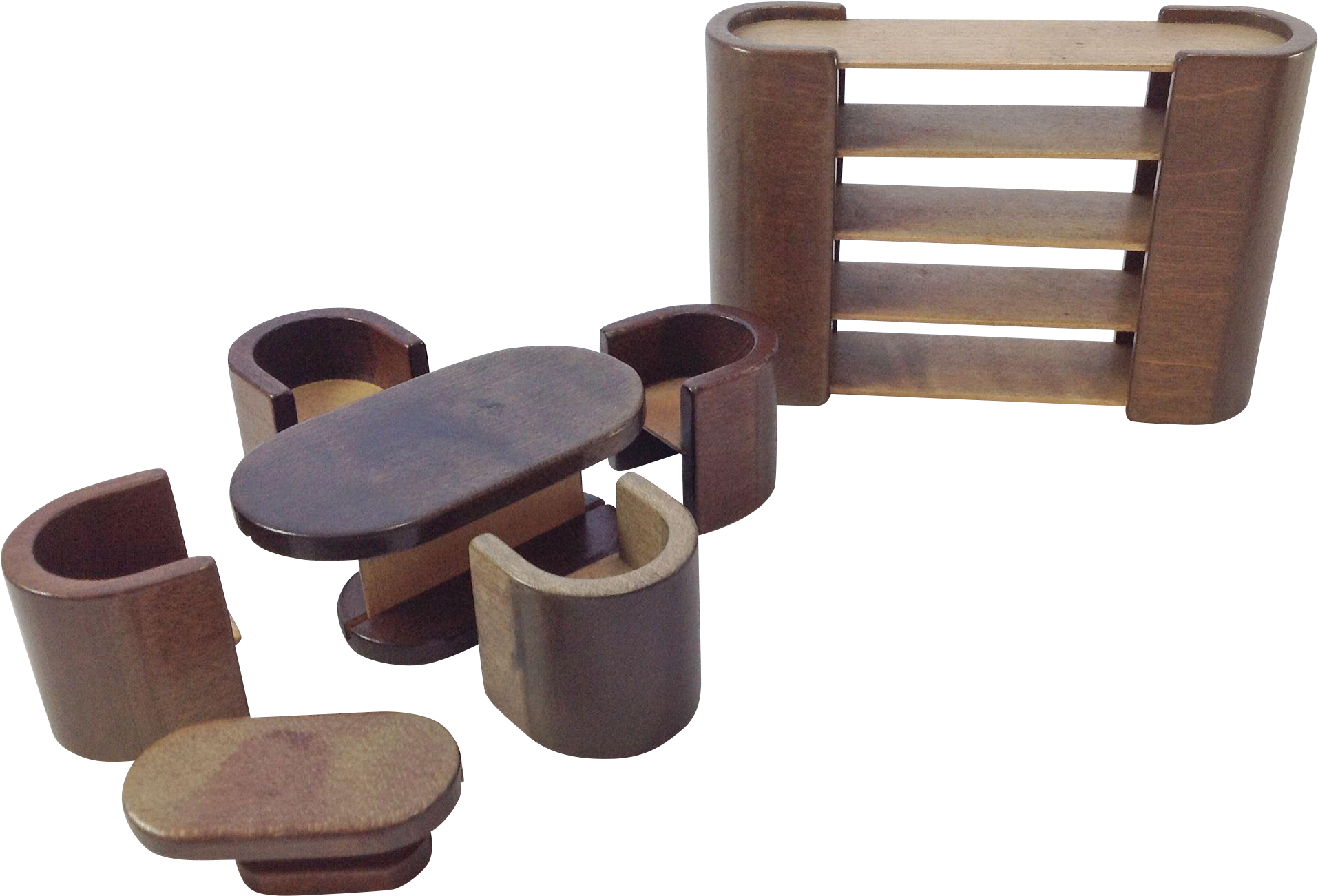 Vintage Art Deco Doll House Dining Set, Bookcase / - Art Deco (1913x1913)