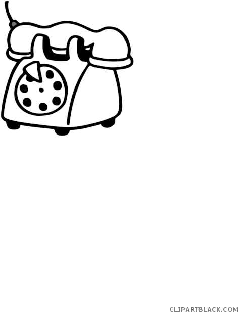Old Telephone Tools Free Black White Clipart Images - Desenho Telefone Para Colorir (495x700)