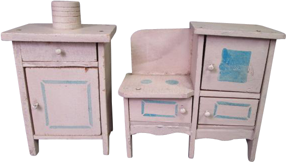Wooden Dollhouse Furniture - Nightstand (569x569)