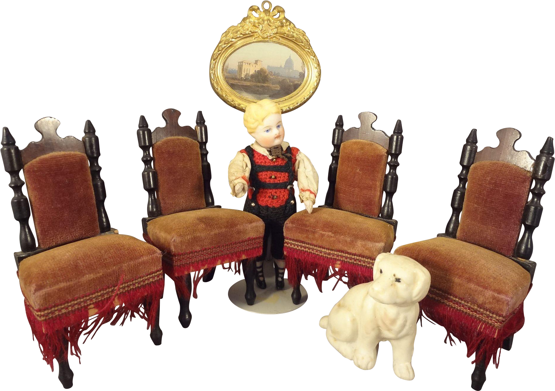 Wonderful Set Of Doll House Chairs With Ebony Carved - Outdoor Sofa (1881x1881)